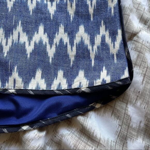 J. Crew Blue Zigzag Ikat Sleeveless Shift dress size 6 preowned - Picture 4 of 6